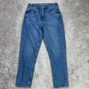 American Eagle Mom Jean Women's 4 Blue Tapered Medium Wash High Rise Cotton